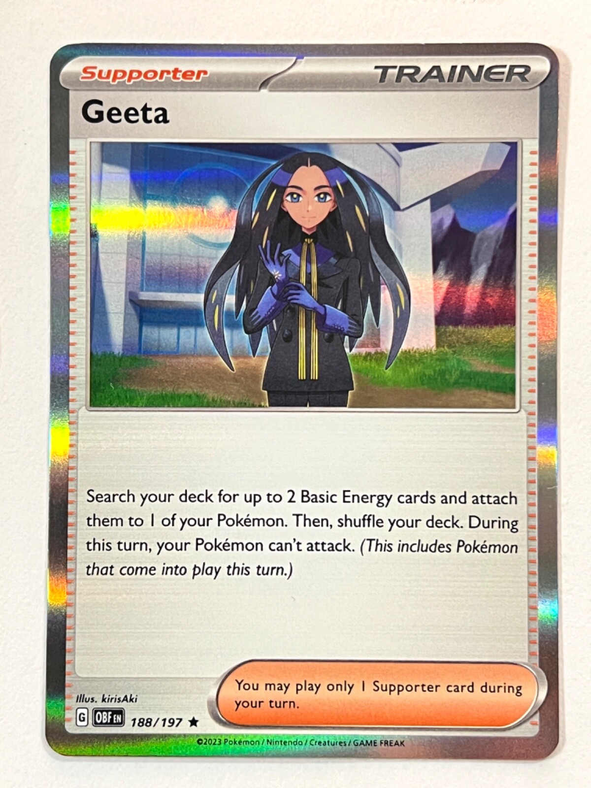 Geeta 188/197 Holo Rare Obsidian Flames - SV03 Pokemon TCG - Near Mint NM