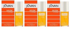  PACK OF 3 JOVAN MUSK by Coty for Men 3.0 oz 88 ml Cologne EDC Spray NEW IN BOX