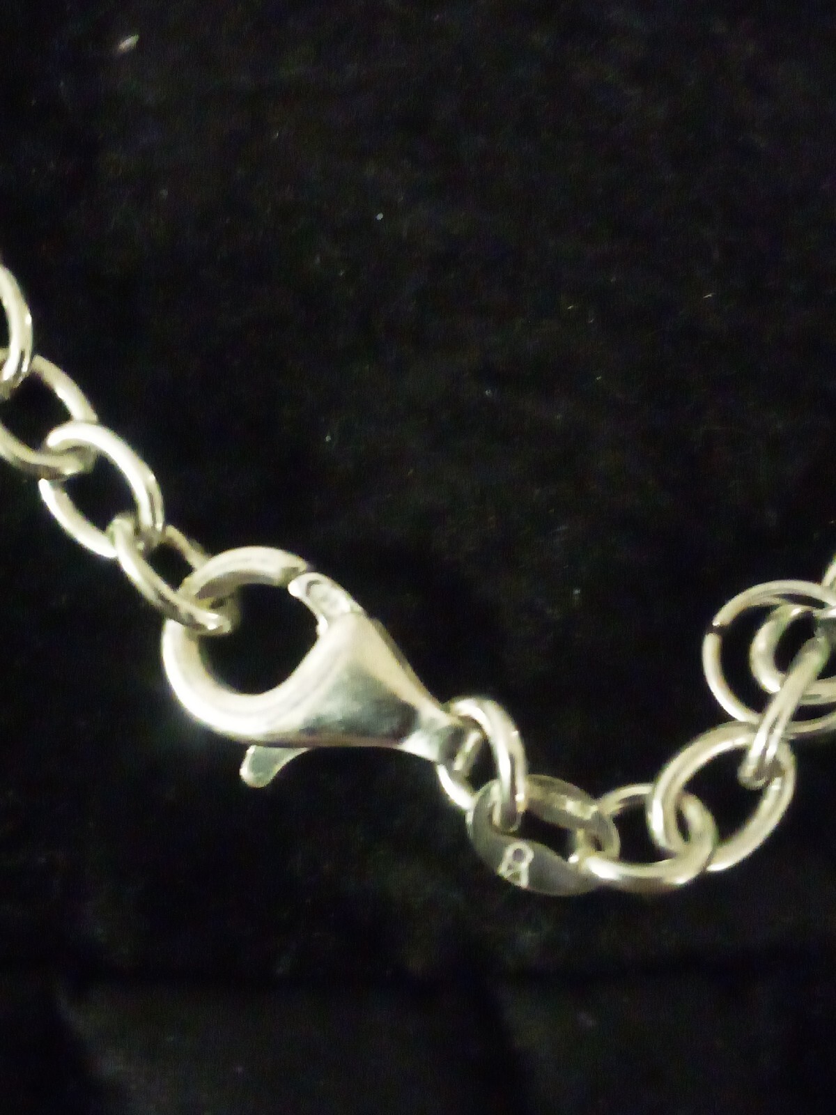 925 Solid Silver Loop Bracelet With Cloudy Green … - image 5