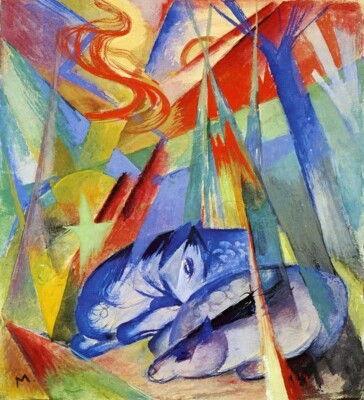 Oil painting Sleeping-Animals-1913-Franz-Marc-oil-painting-abstract animals art