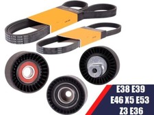 2x Zahnriemen Keilrippenriemen + 3x Riemenspanner für BMW 7er E38 728i 728iL