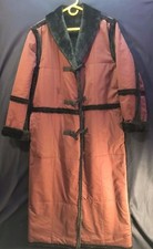 Ladies Paradox "missy" Lrg Winter Reversible Overcoat, Wine Cotton/black Acrylic