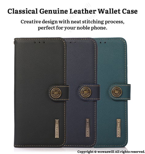 Magnetic Genuine Leather Flip Wallet Case for Motorola X40 - Picture 2 of 13
