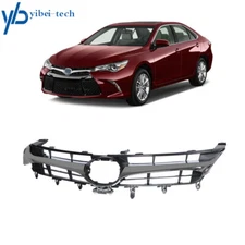 For 2015 2016 2017 Toyota Camry Hybrid LE SE Chrome Front Bumper Grille Grill