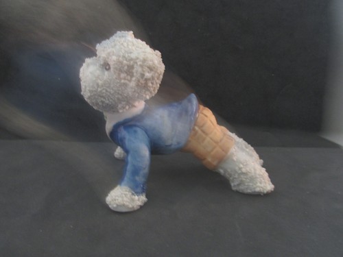 WELL DRESSED CEERAMIC POODLE IN PANTS AND COAT. - Picture 2 of 2