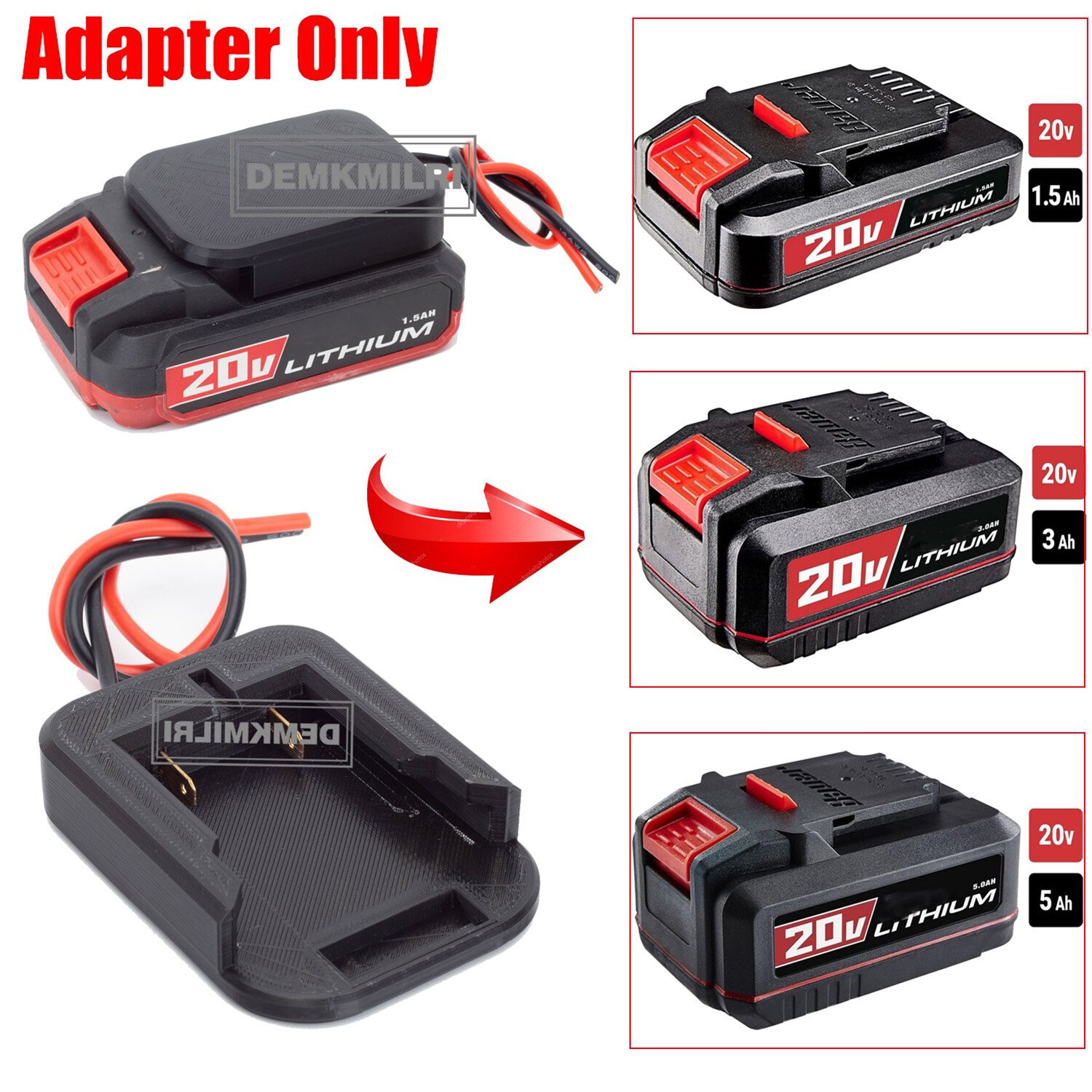 For Dewalt&Harbor Freight Bauer/Hercules 20V Battery Output Adapter