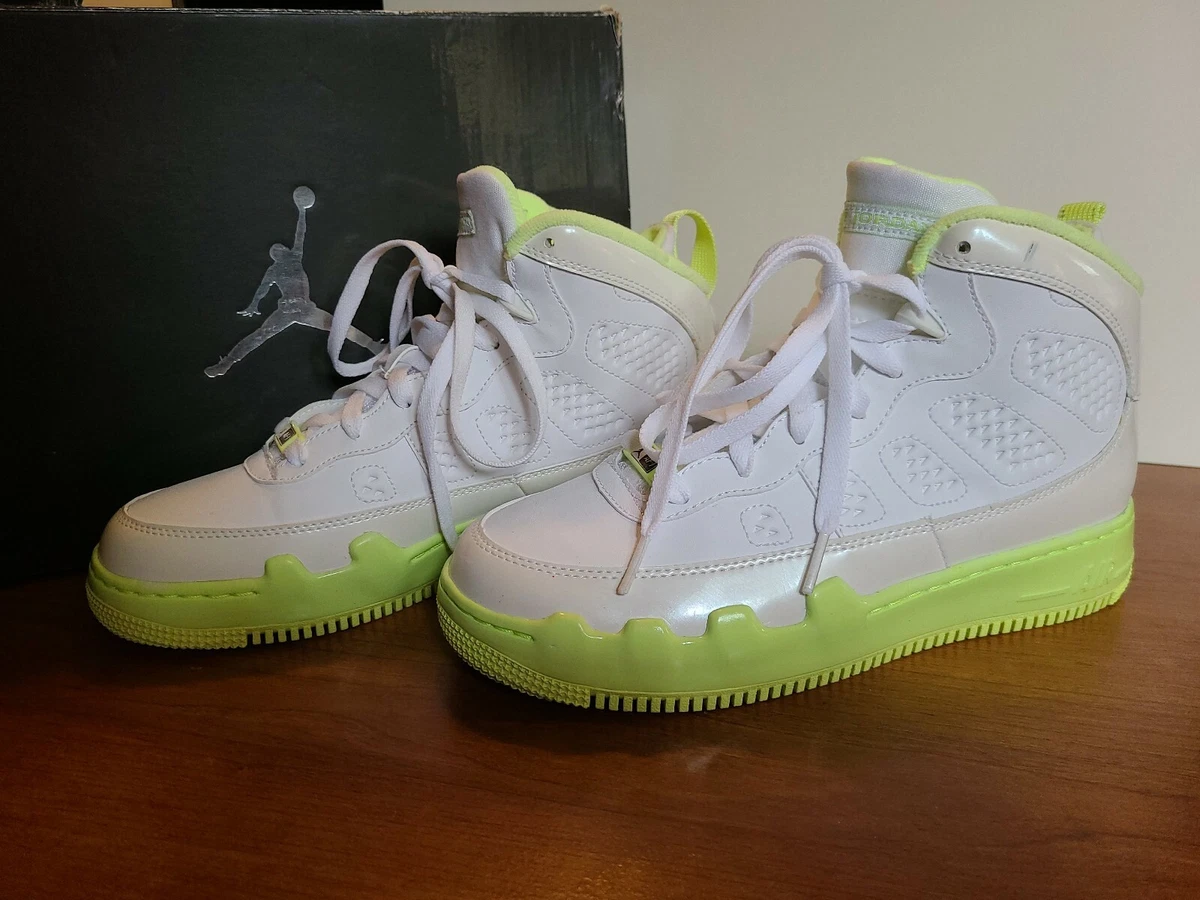 Nike Air Jordan AJF Girls Sneakers High Top White Liquid Lime