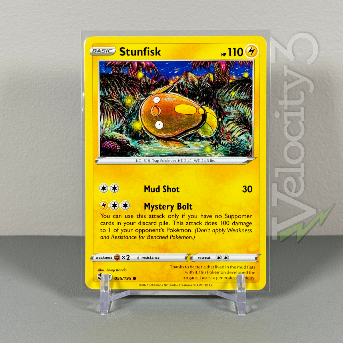 Pokemon TCG Card: STUNFISK 55/195 | Common | Silver Tempest | NM