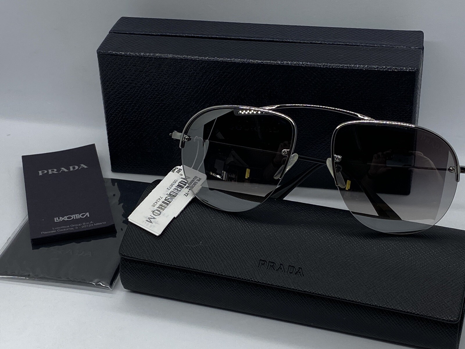 Prada Sunglasses SPR 58O 55/18 Gunmetal Gray 5AV-6T2 New Authentic 135 3N Ograniczona SPRZEDAŻ, oryginalna