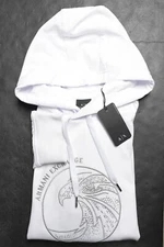 Armani Exchange $150 A|X Men's Embroidered Eagle White Hooded Jacket Hoodie L