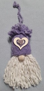 New Handmade Yarn / Cotton Gnome Ornament Valentine's Day "Cutie Pie" Heart