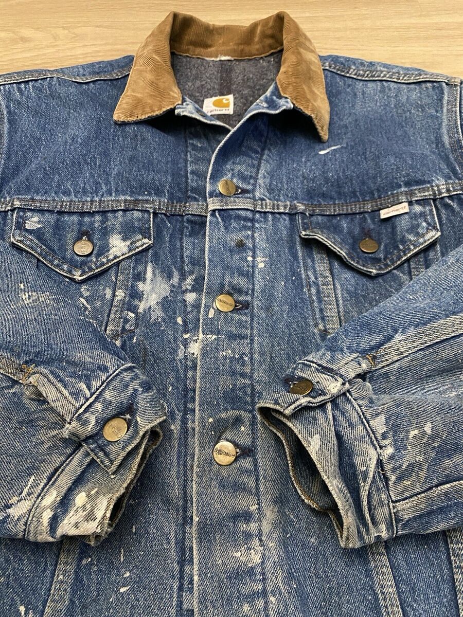 VTG Carhartt Jacket Mens 42 Blanket Lined 8BWJP Denim VTG Carhartt Jacket Mens 42 Blanket Lined 8BWJP Denim