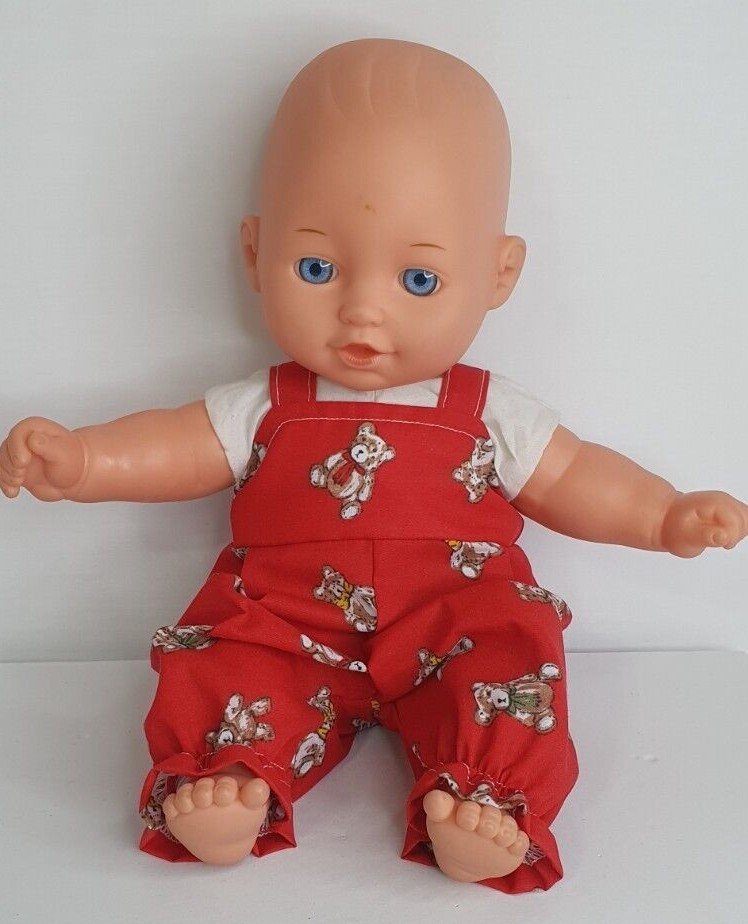 11"12" Baby dolls clothes teddy dungarees handmade to fit 2830cm twin