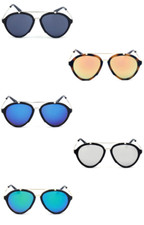 12pcs Round Brow-Bar Circle Retro Fashion Wholesale Sunglasses for Men Women