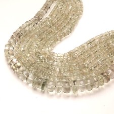 Natural Green Amethyst Beads 8 Inch Strand 9-11 MM Smooth Rondelle Shape Beads