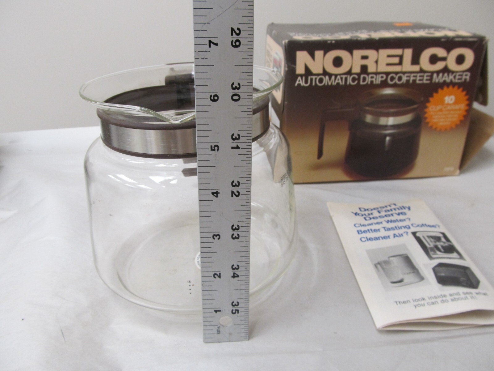 Vintage NORELCO 10 Cup Automatic Coffee Maker Replacement CARAFE NOS