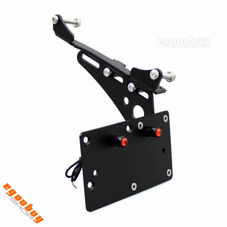 Soporte de placa de número de montaje lateral con luz LED para Sportster 883 1200 Foto 2 de 4