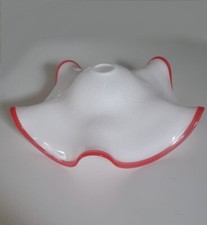 Paralume per lampadario globo in vetro di Murano 1 LUCE bianco rosso piatto 55cm