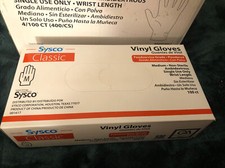 Sysco 100ct Vinyl Gloves Sz MEDIUM Foodservice Grade • Powdered