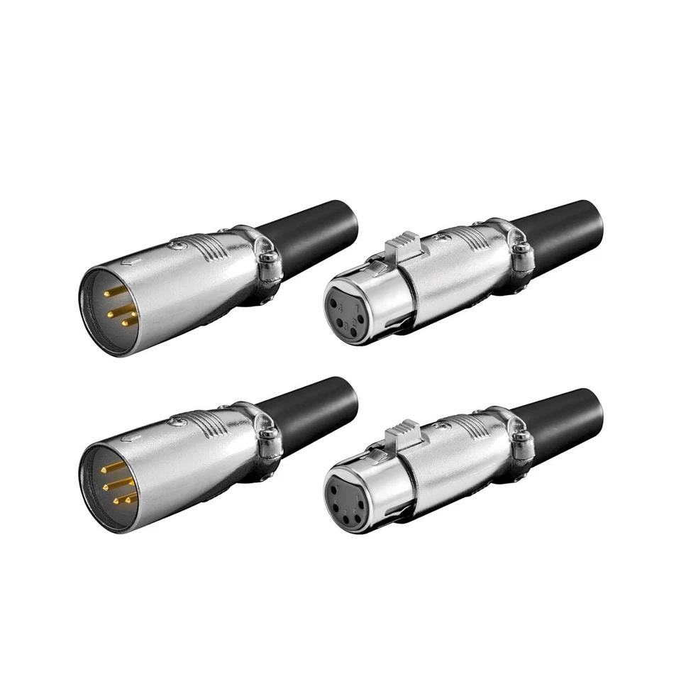 Hochwertige XLR Metall 4 -5 Pin Kupplung Stecker Buchse geschraubt Zugentlastung