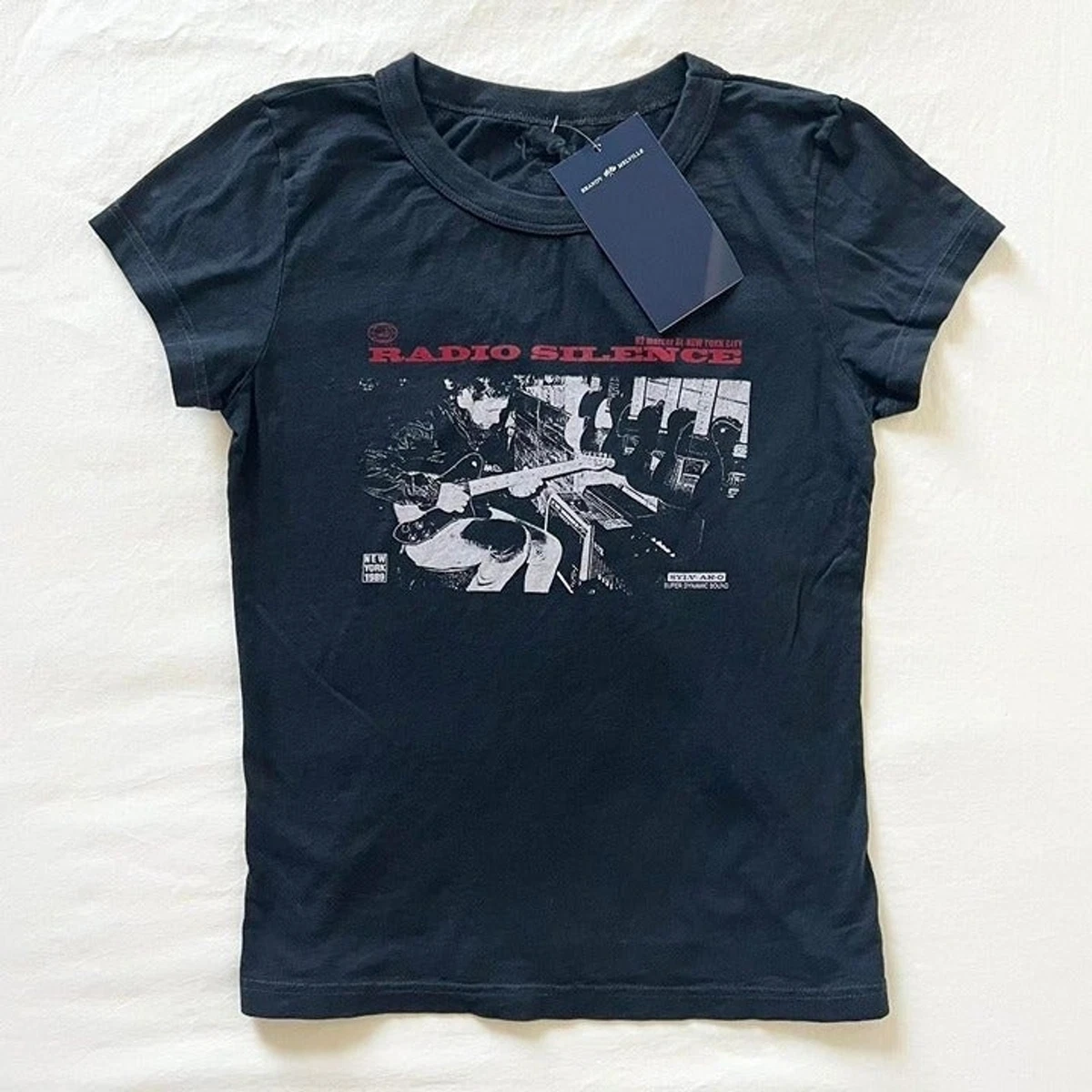 BNWT Brandy Melville John Galt Radio Silence Black T shirt eBay