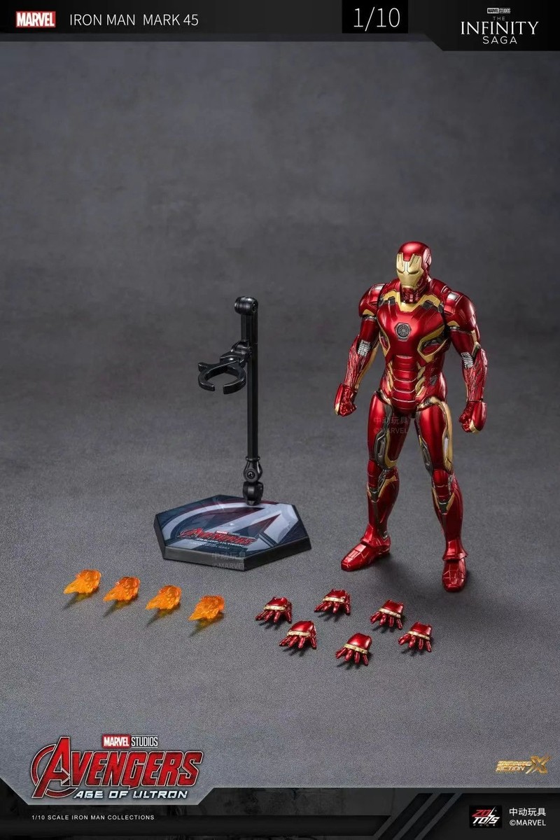 New in Box ZD Toys Marvel Avengers 1/10 Iron Man MK45 Action