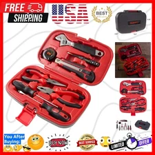 Complete 9-Piece Household Tool Kit with Adjustable Wrench & Screwdrivers