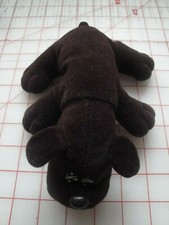 VINTAGE 1985 Pound Puppies DARK BROWN NEWBORN DOG 8" Plush STUFFED ANIMAL Toy