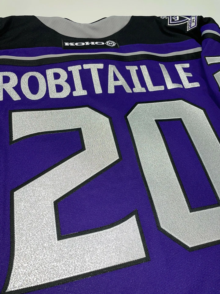 LUC ROBITAILLE LOS ANGELES KINGS ORIGINAL 2003 KOHO PURPLE CROWN JERSEY XL NEW - Image 3 of 4