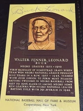 Buck Leonard Signed Autographed Gold Hall Of Fame Postcard