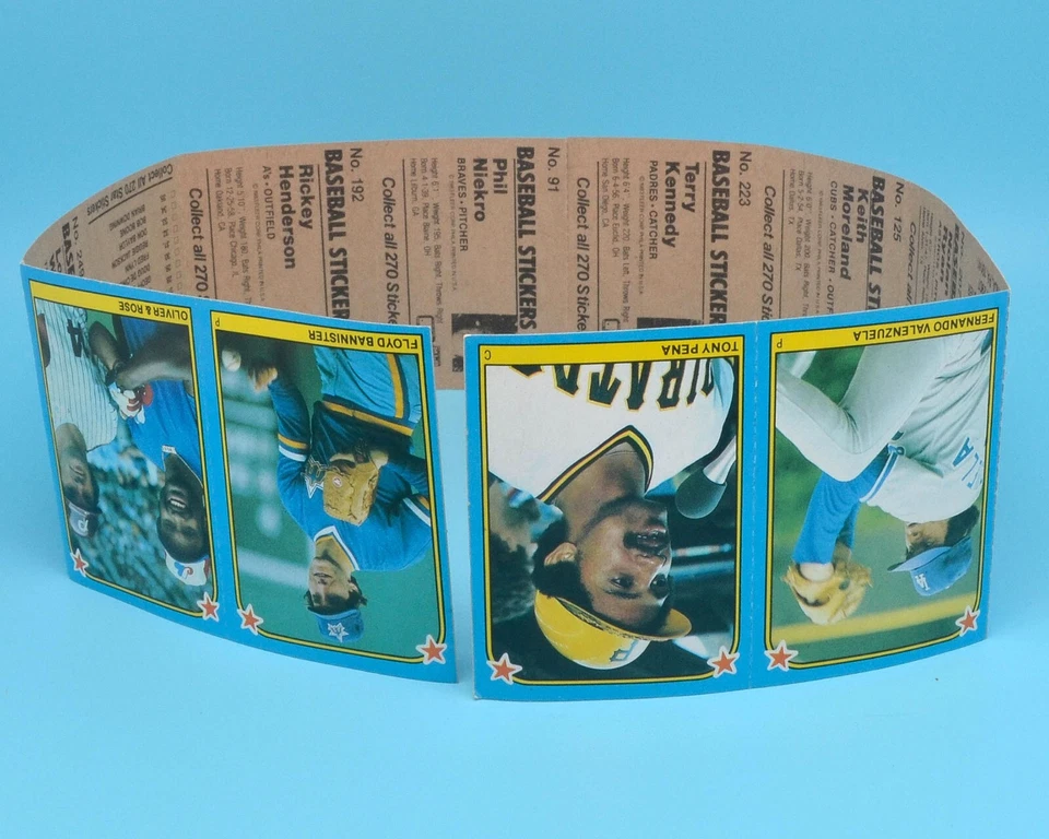 1983 Fleer 美国职棒大联盟棒球贴纸未剪 12 张 • Henderson Nolan Ryan — 第 2/4 张图片