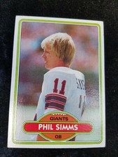 1980 Topps Football New York NY Giants PHIL SIMMS Rookie RC Card # 225. rookie card picture