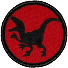 Retro Raptor Silhouette Patrol Patch - 2" Round Embroidered Patch