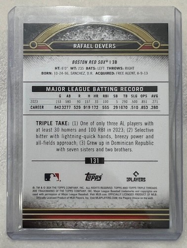 Rafael Devers 2024 Topps Triple Threads Baseball card #131 Boston Red Sox - Picture 2 of 2