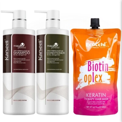 Karseell Dry Damaged Hair Repair Shampoo Conditioner NEW Biotin Keratin Mask Set