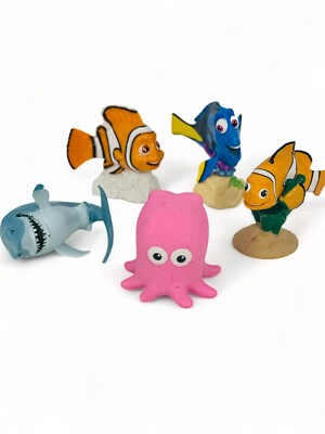 Disney Pixar Finding Nemo Toy Figure Lot Of 5 Dory Squirt Bruce Marlin Cake Top