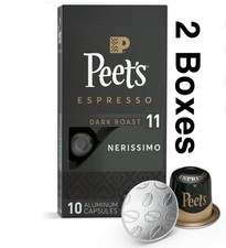 20 Peet's Nerissimo Intensity 11 Espresso Original Capsules 1/2026 2 BOXES NEW
