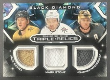 2023-24 UD Black Diamond Mine Triple Relics Jack Eichel / Stone / Marchessault