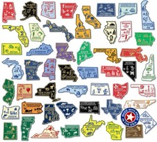 Original U.S. State Magnet Set by Classic Magnets, 51-Piece Vintage Magnet Set