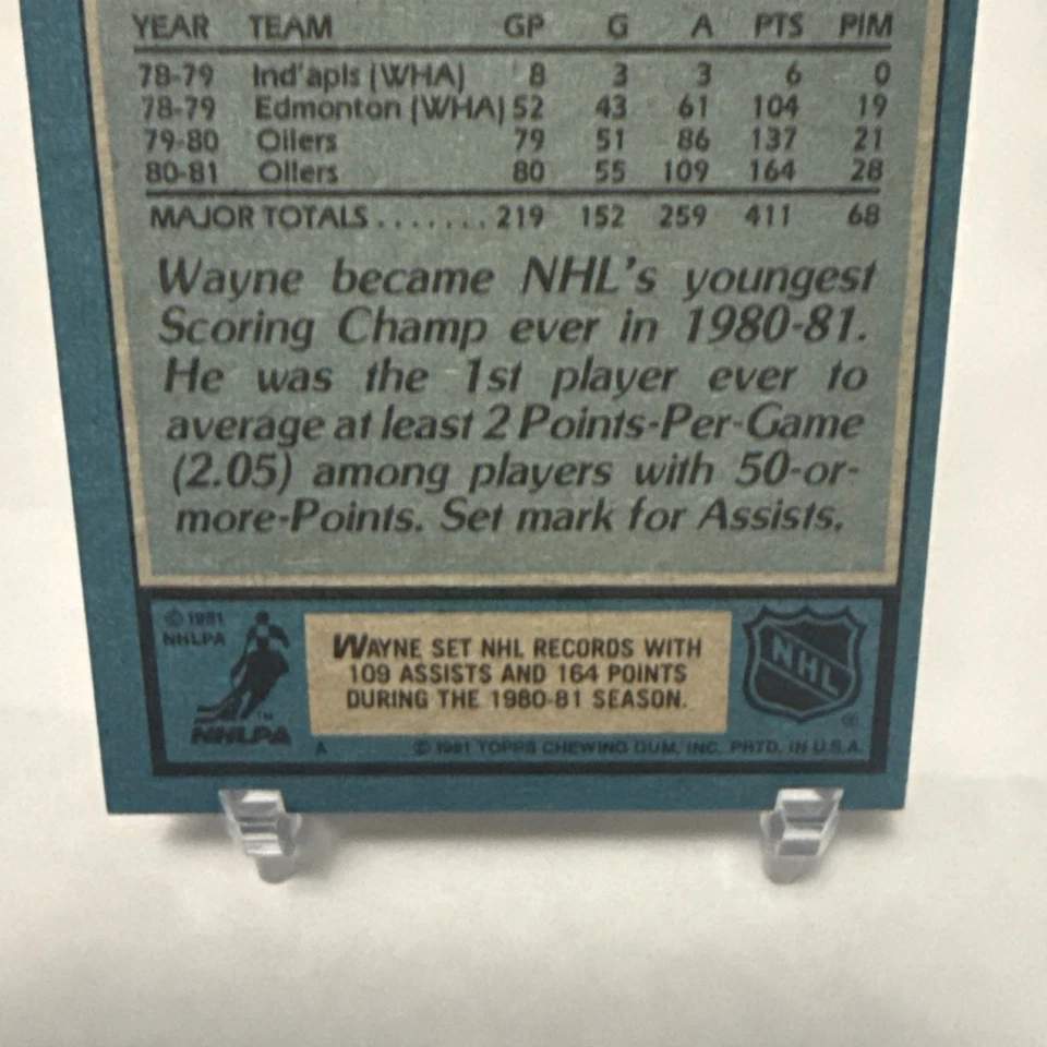 1981-82 Topps Hockey #16 Wayne Gretzky tercer año Foto 4 de 4