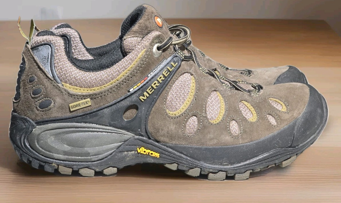 Merrell CHAMELEON EVO GTX Gore Tex Vibram J87465 XCR scarpe da trekking uomo taglia 8 5