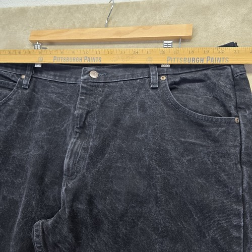 Jeans vintage Wrangler uomo denim nero vestibilità rilassata taglia 42x30 vita alta - Foto 9 di 21