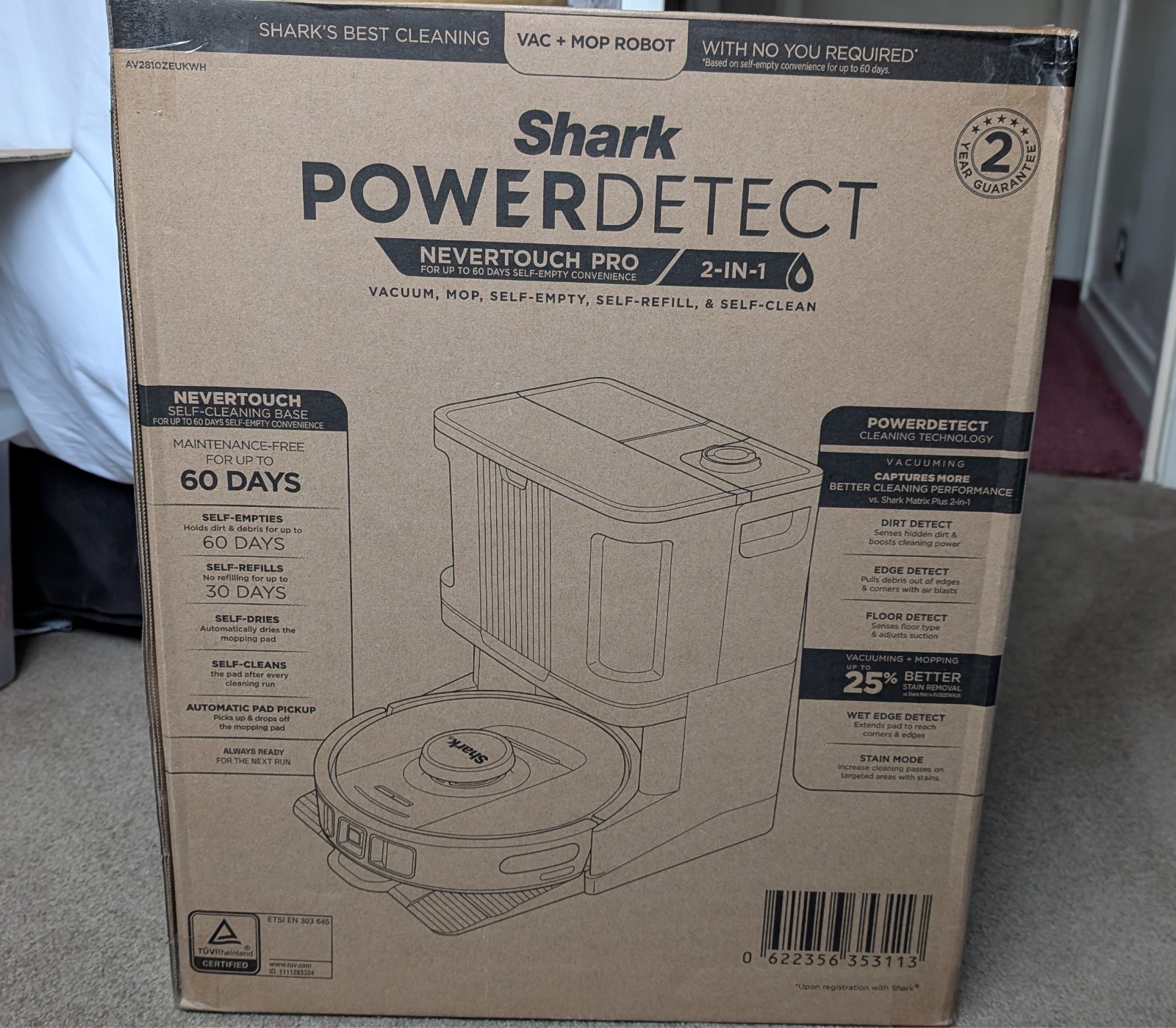 Shark powerdetect nevertouch pro 2-in-1, vacuum mop, self empty, self clean