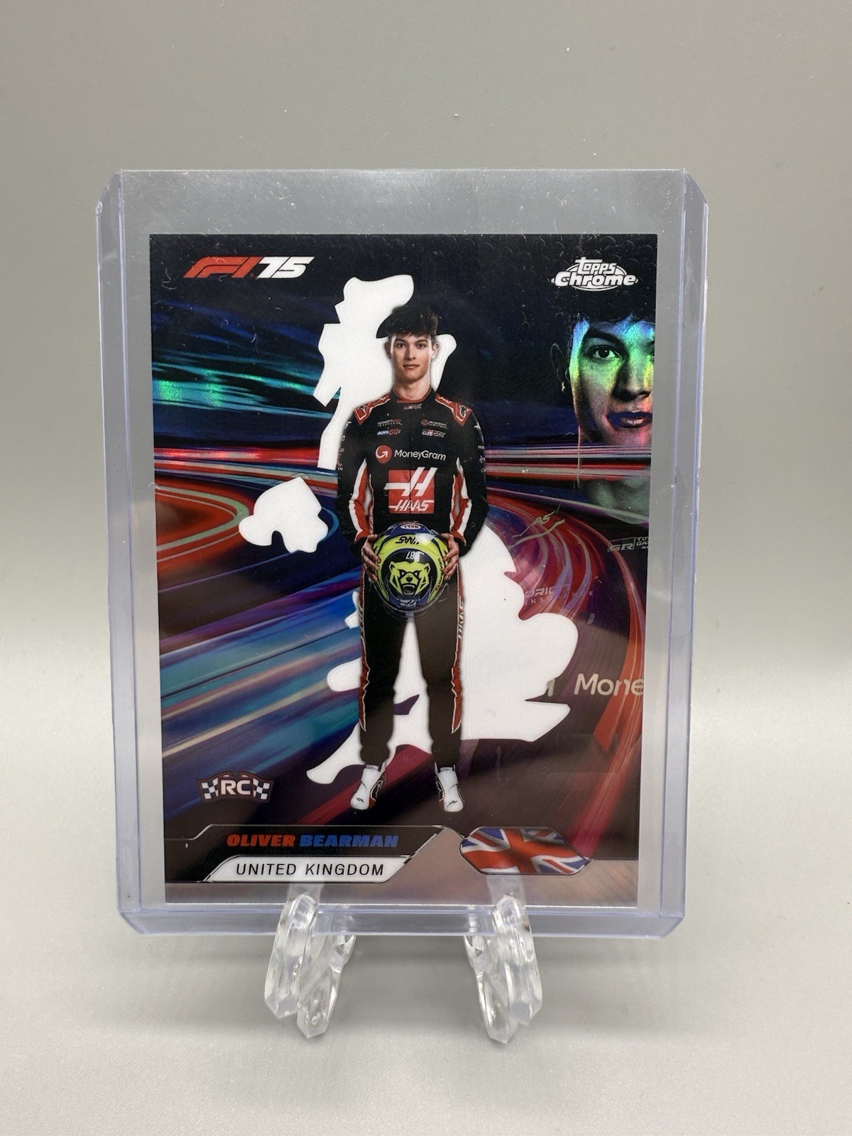 2025 TOPPS CHROME FORMULA 1 F1 75TH NEON NATIONS RC OLIVER BEARMAN SSP
