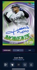 DIGITAL TOPPS BUNT 25 Juan Soto SUPER RARE FINEST MOMENTS SIGNATURE Read
