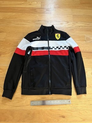 Puma Scuderia Ferrari SDS Boys' Black Red Track Jacket Size L 13-14 Yrs