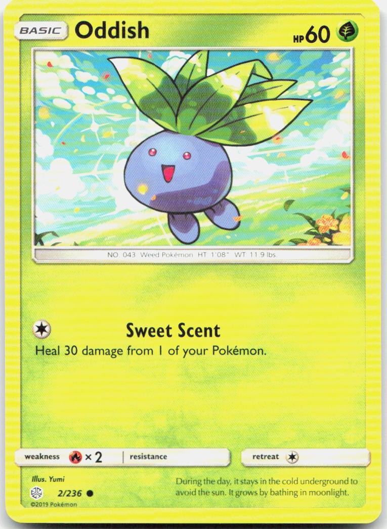 Oddish 2/236 Common Cosmic Eclipse Pokemon Near Mint