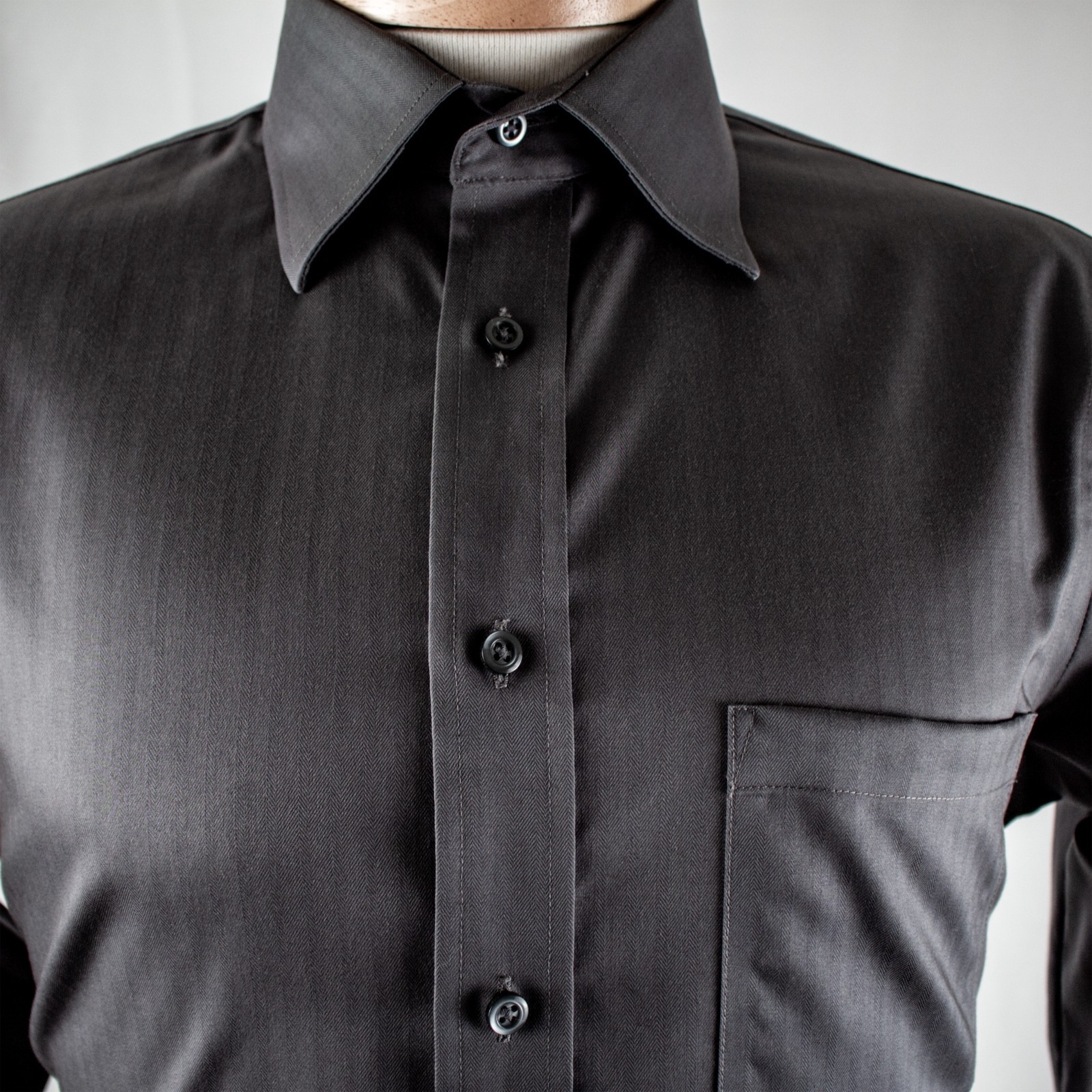 JOSEPH ABBOUD Silver Gray Solid Striped Cotton Me… - image 7