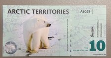 Arctic Territories 10 Polar Dollars 2010 Polymer FDS/UNC (Fancy Banknote)