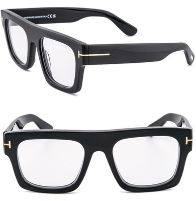 TOM FORD TF5634B 001 Black Blue Block Optical Style Fausto